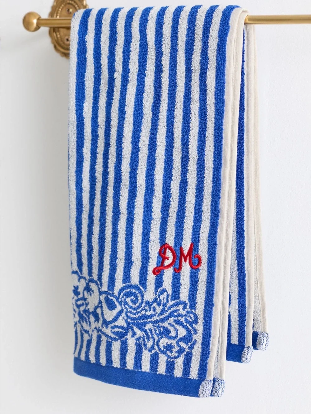 Anthropologie Damson Madder Cotton Woven Hand Towel